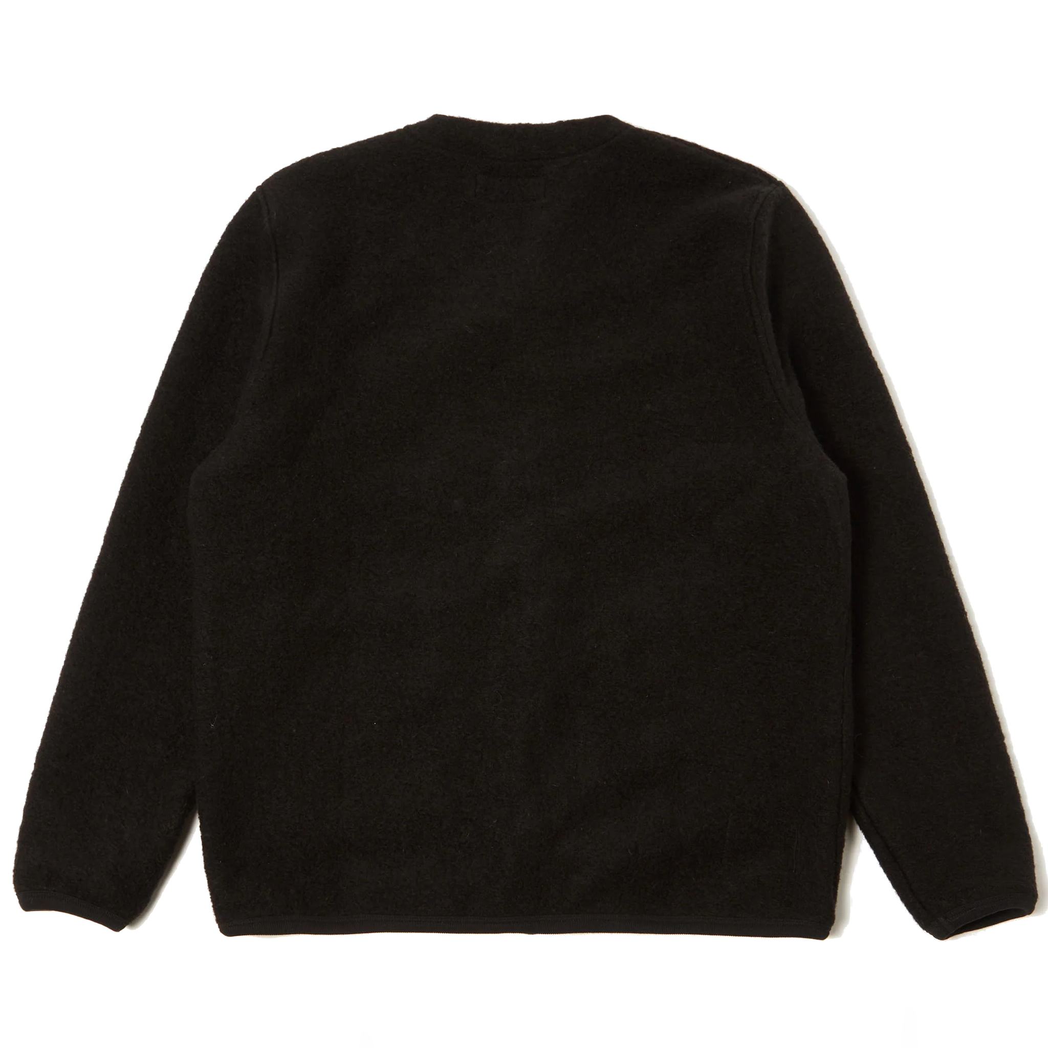 Universal Works Cardigan Wool Fleece Black W2 Store