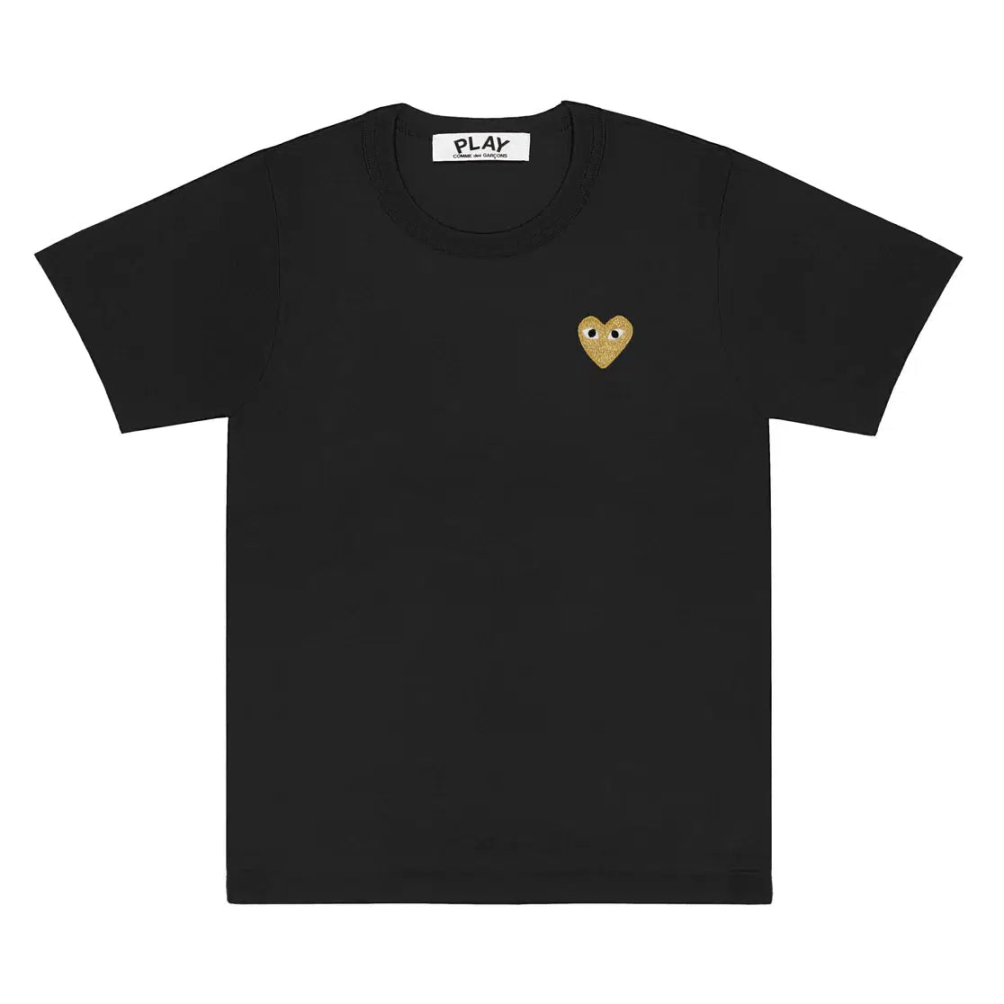 Comme des Garcons Play Gold Heart Short Sleeve T Shirt Black W2 Store