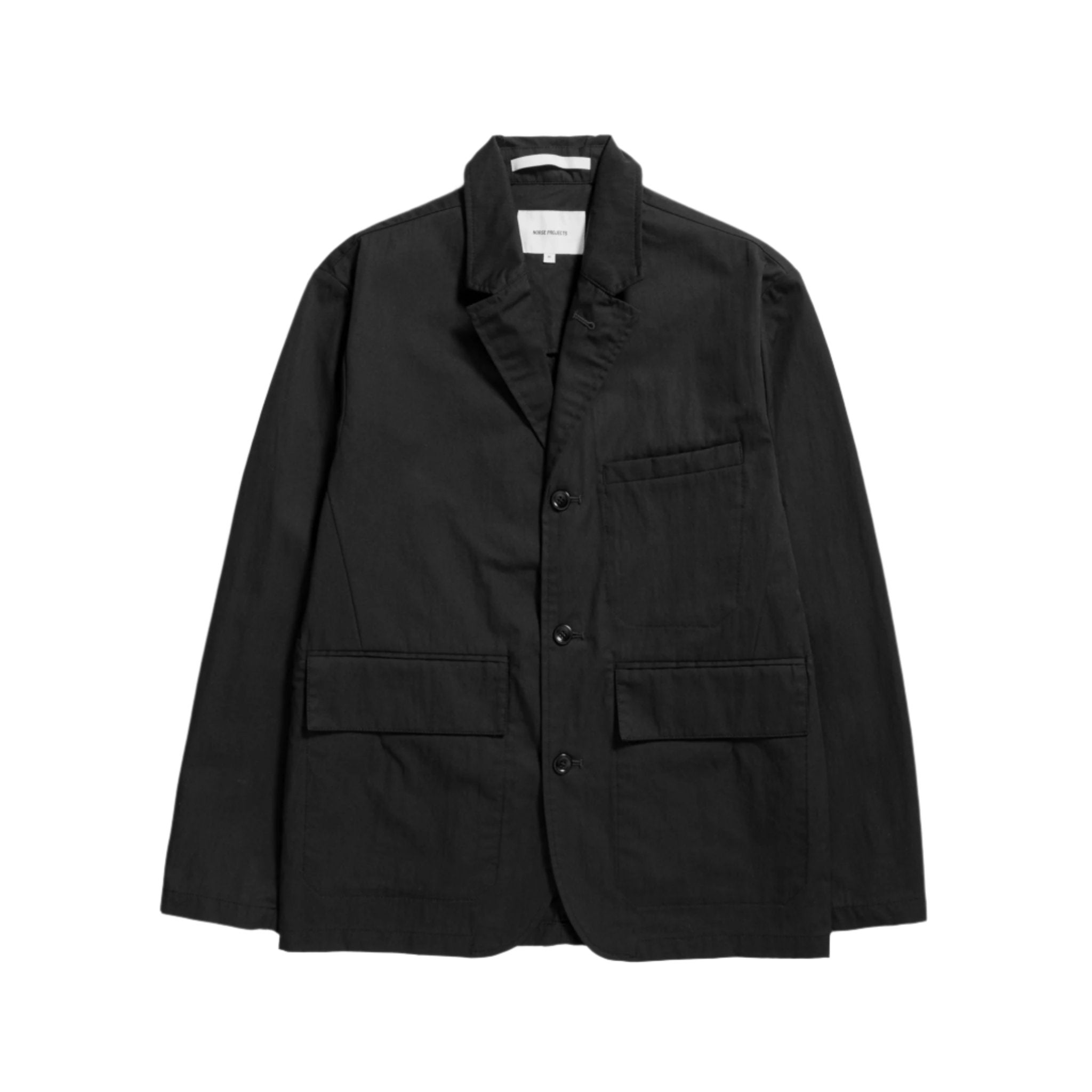 Nilas Fine Broken Twill Work Jacket Black