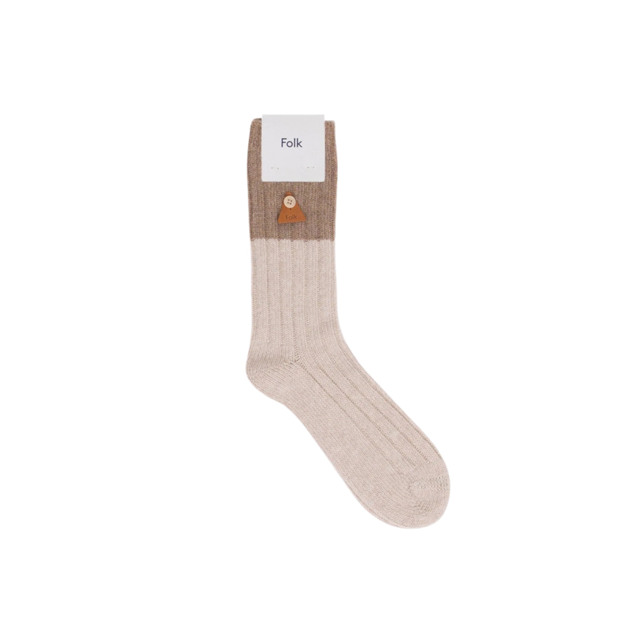 2 Tone Wool Sock - Ecru Mouse Mix-Folk-W2 Store