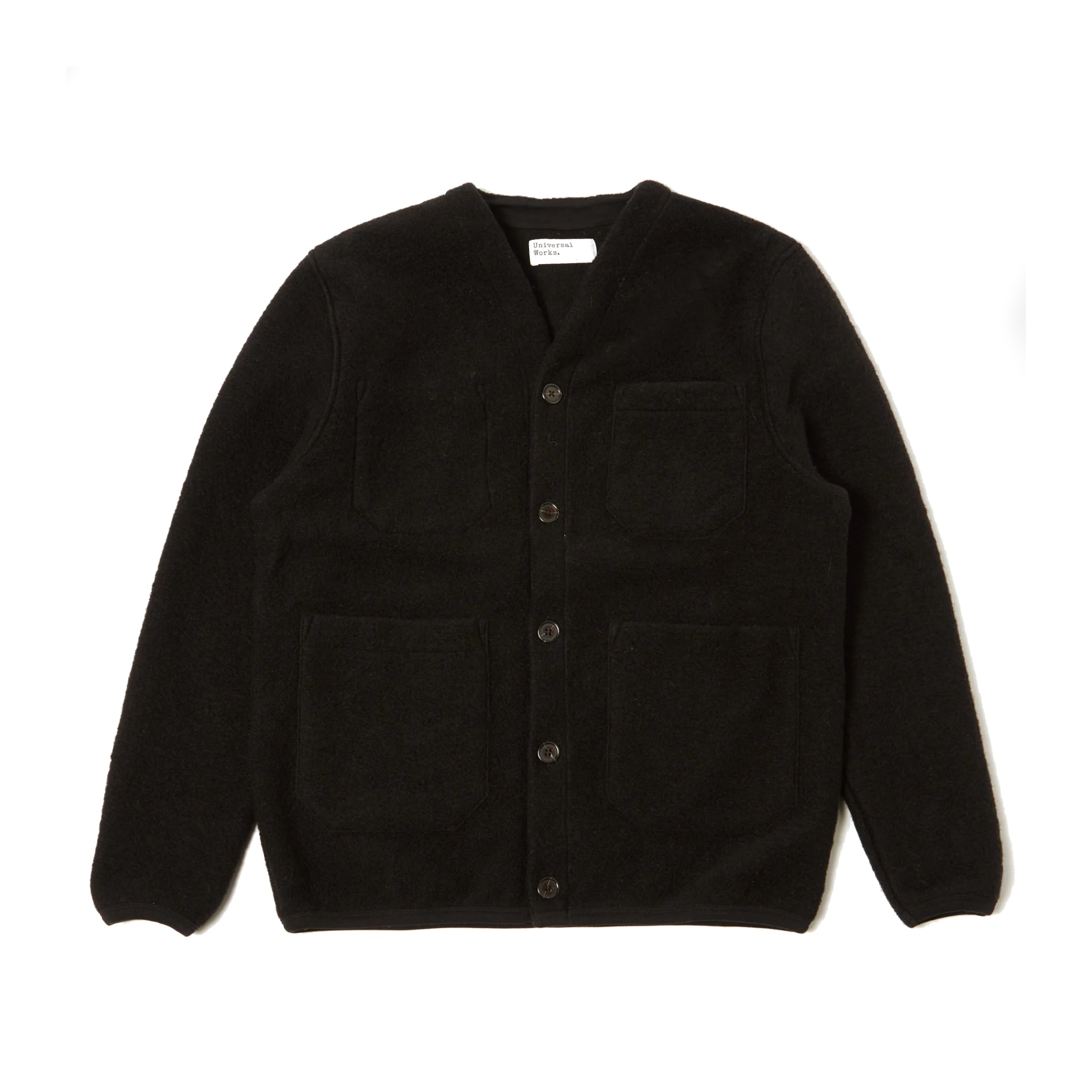 Cardigan Wool Fleece - Black-Universal Works-W2 Store