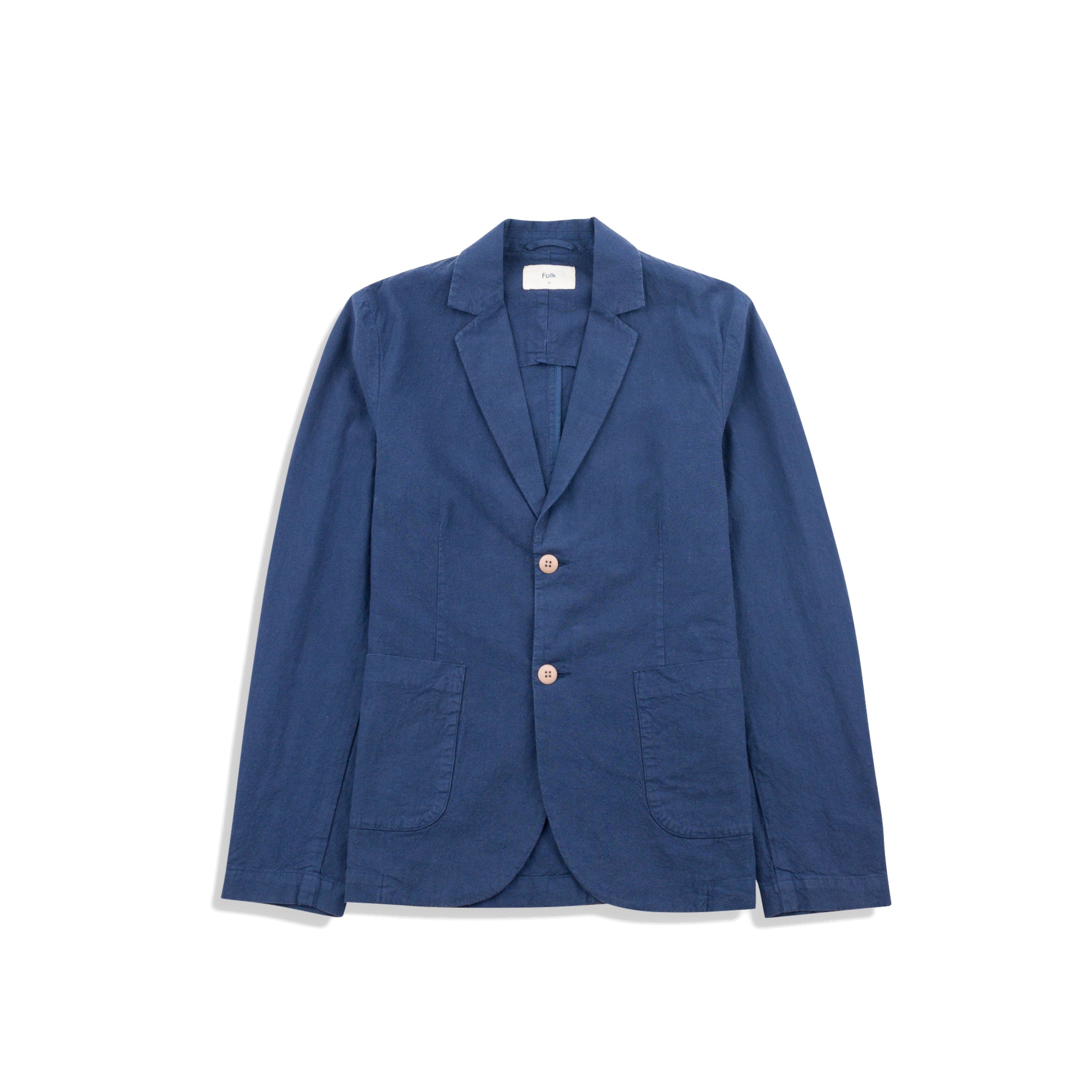 Cotton Linen Blazer - Soft Navy-Folk-W2 Store