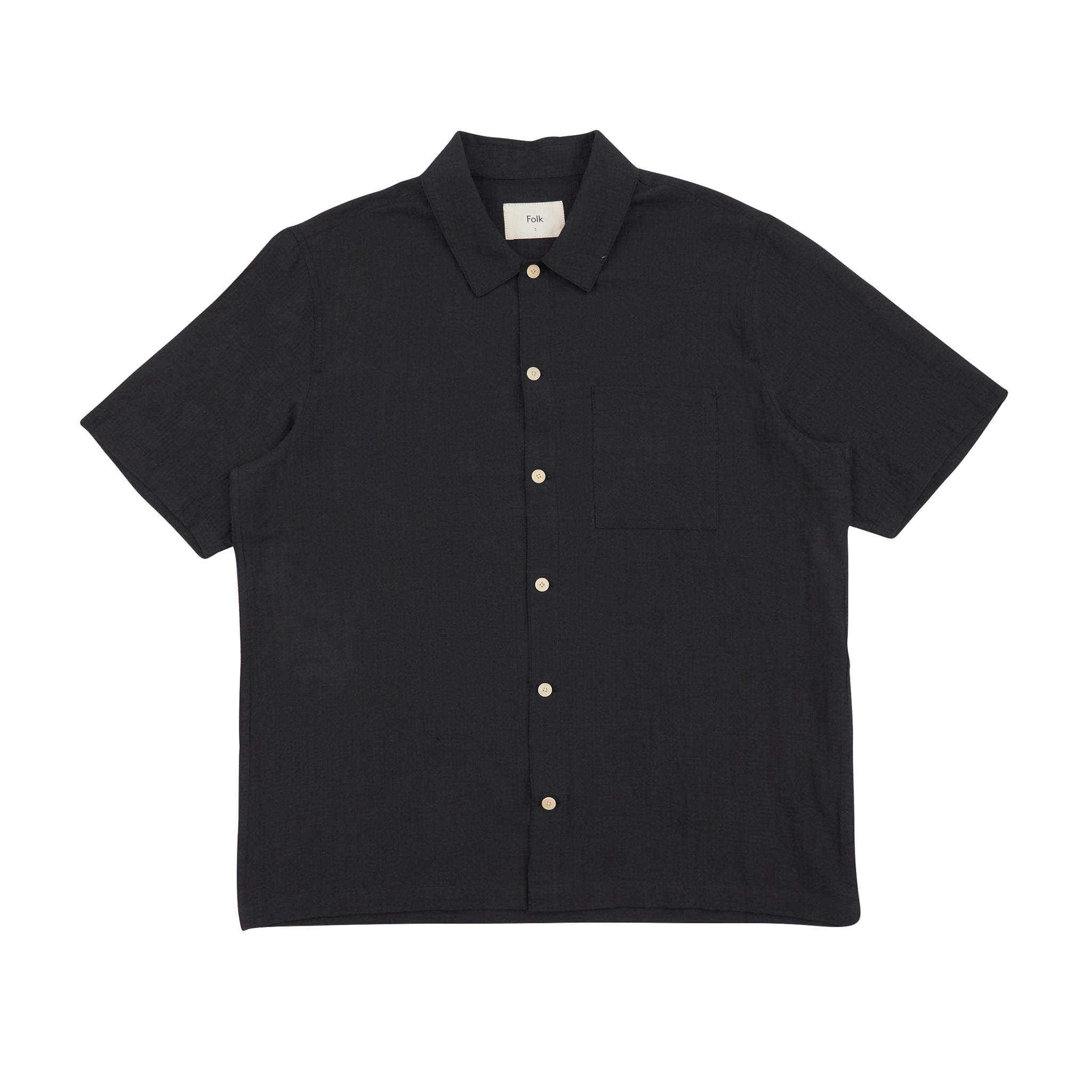 Folk Gabe Shirt - Black Linen Grid – W2 Store