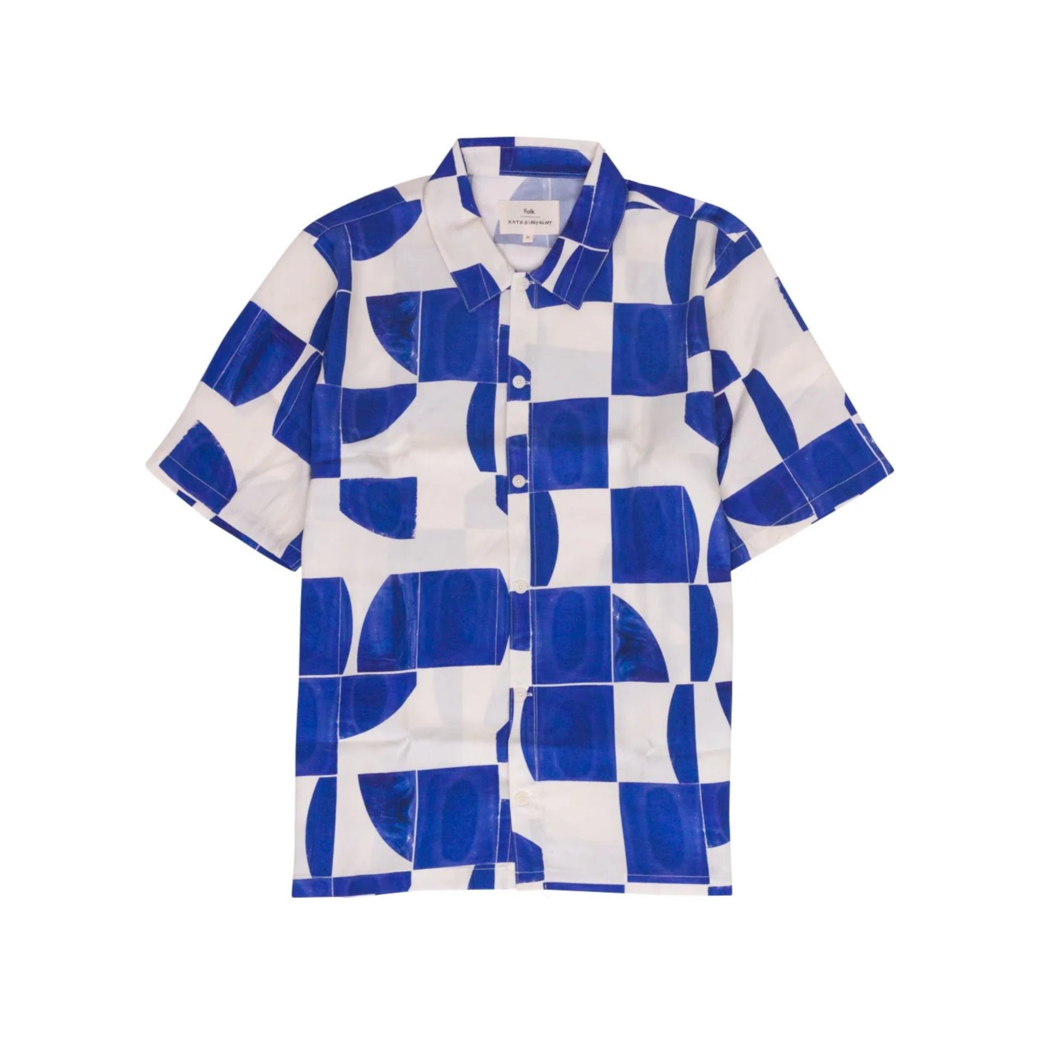 Gabe Shirt - Blue Tile Print Kg-Folk-W2 Store