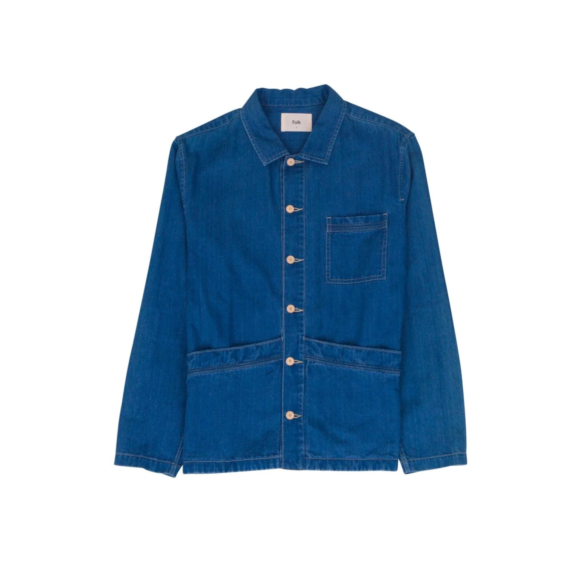 Meyer Shirt Jacket - Herringbone Denim-Folk-W2 Store