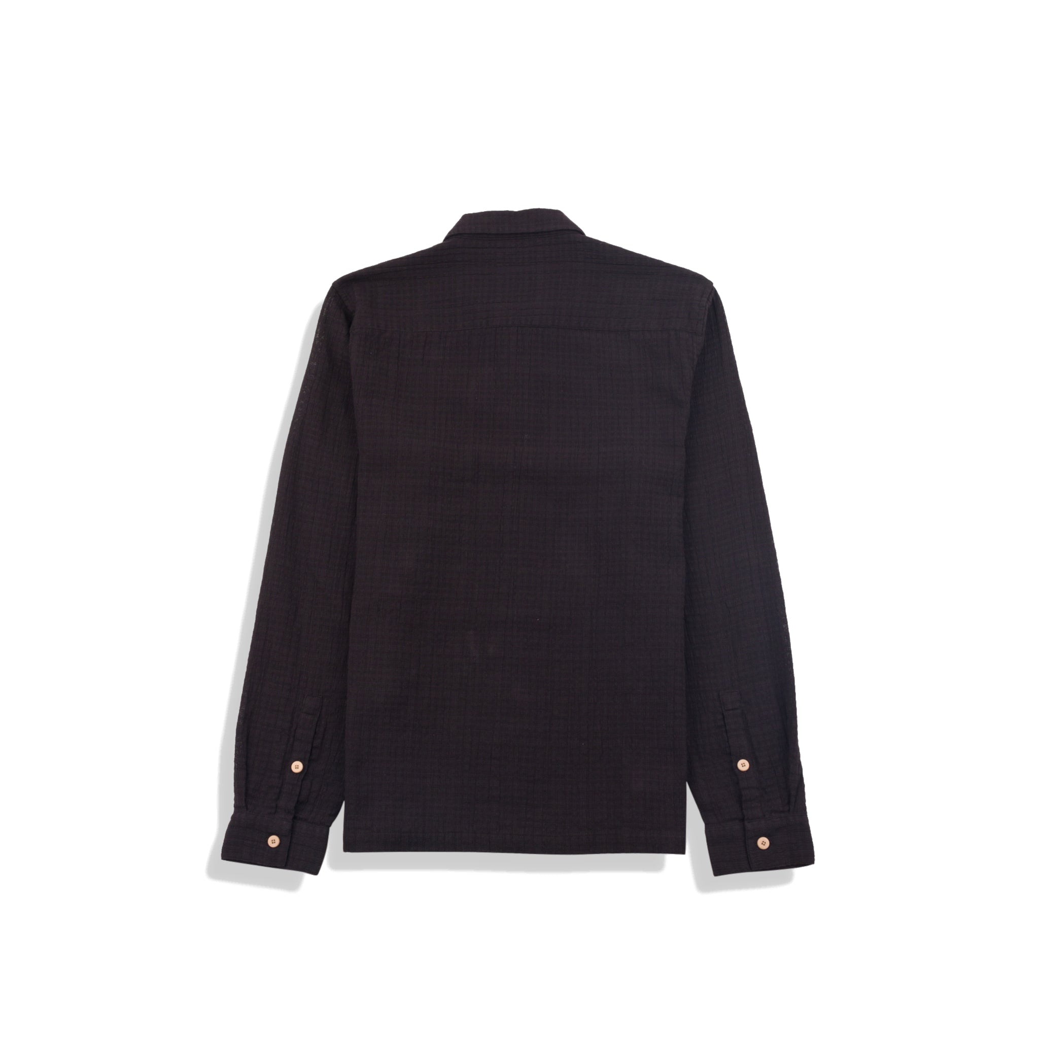 Patch Shirt - Soft Black Open Weave Check-Folk-W2 Store