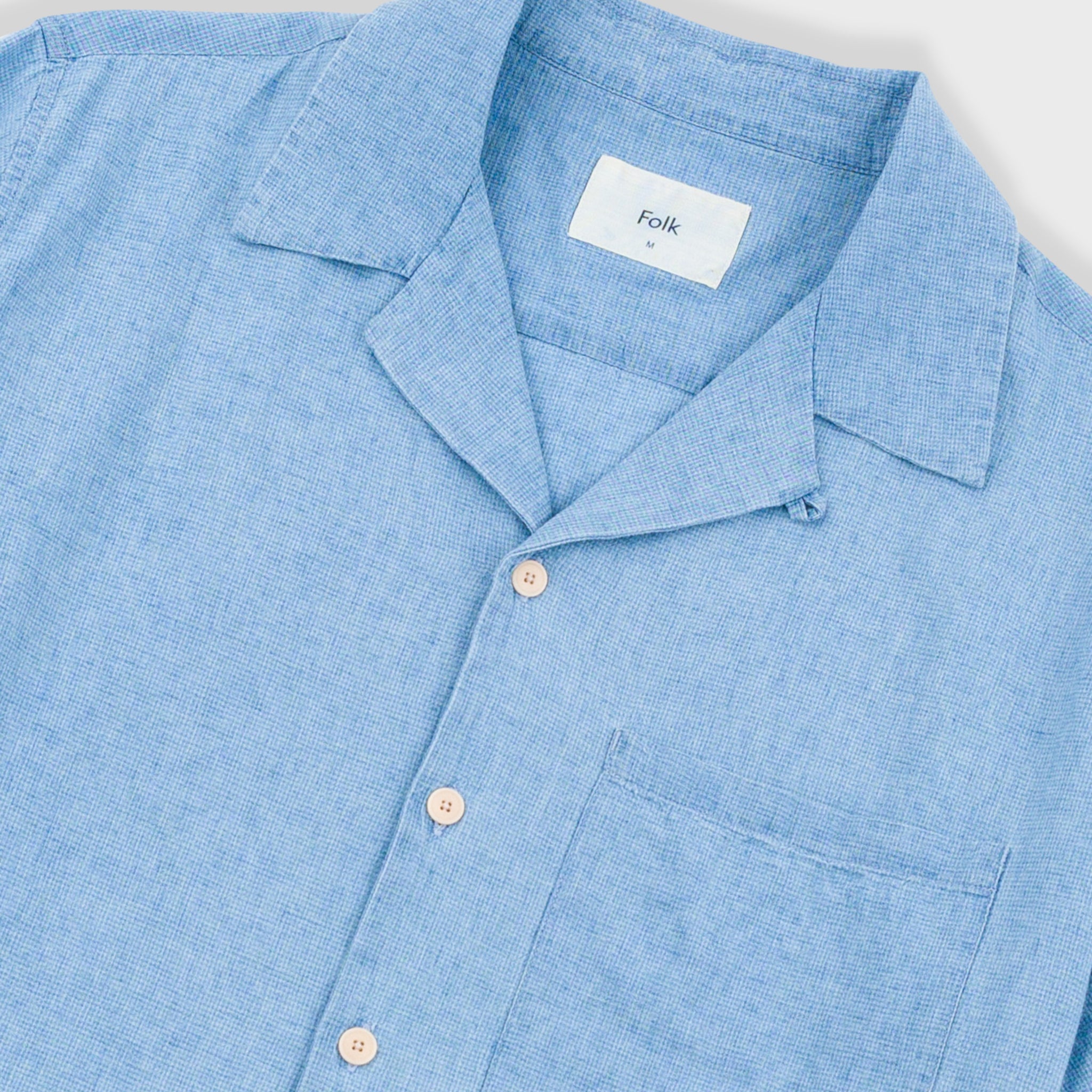 Relaxed Soft Collar Shirt - Indigo Microcheck-Folk-W2 Store