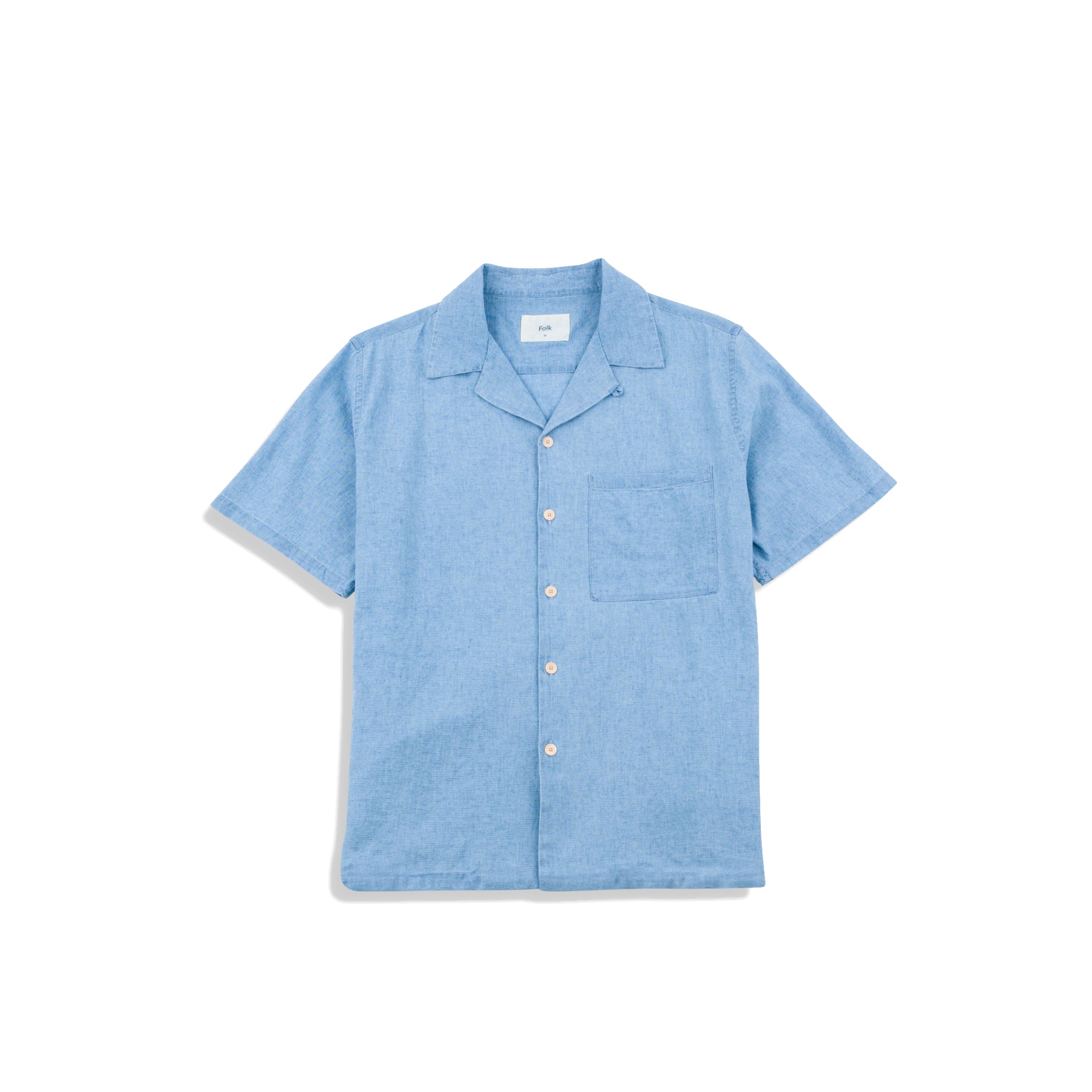 Relaxed Soft Collar Shirt - Indigo Microcheck-Folk-W2 Store