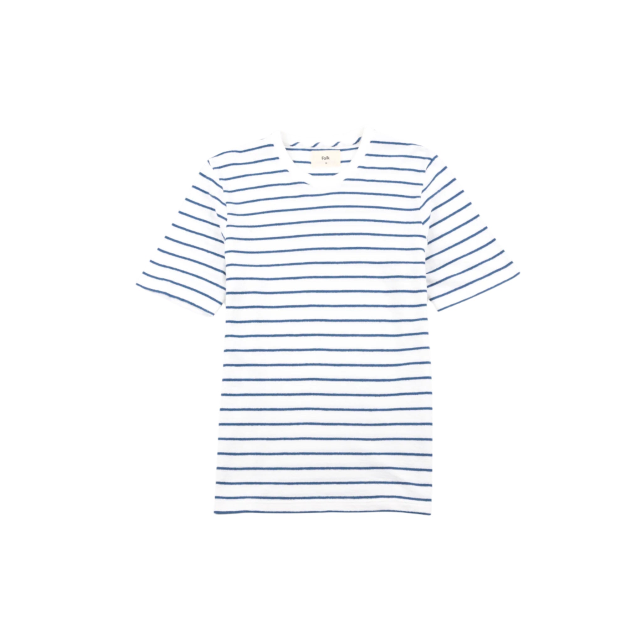 SS Textured Stripe Tee - Off White / Soft Blue-Folk-W2 Store