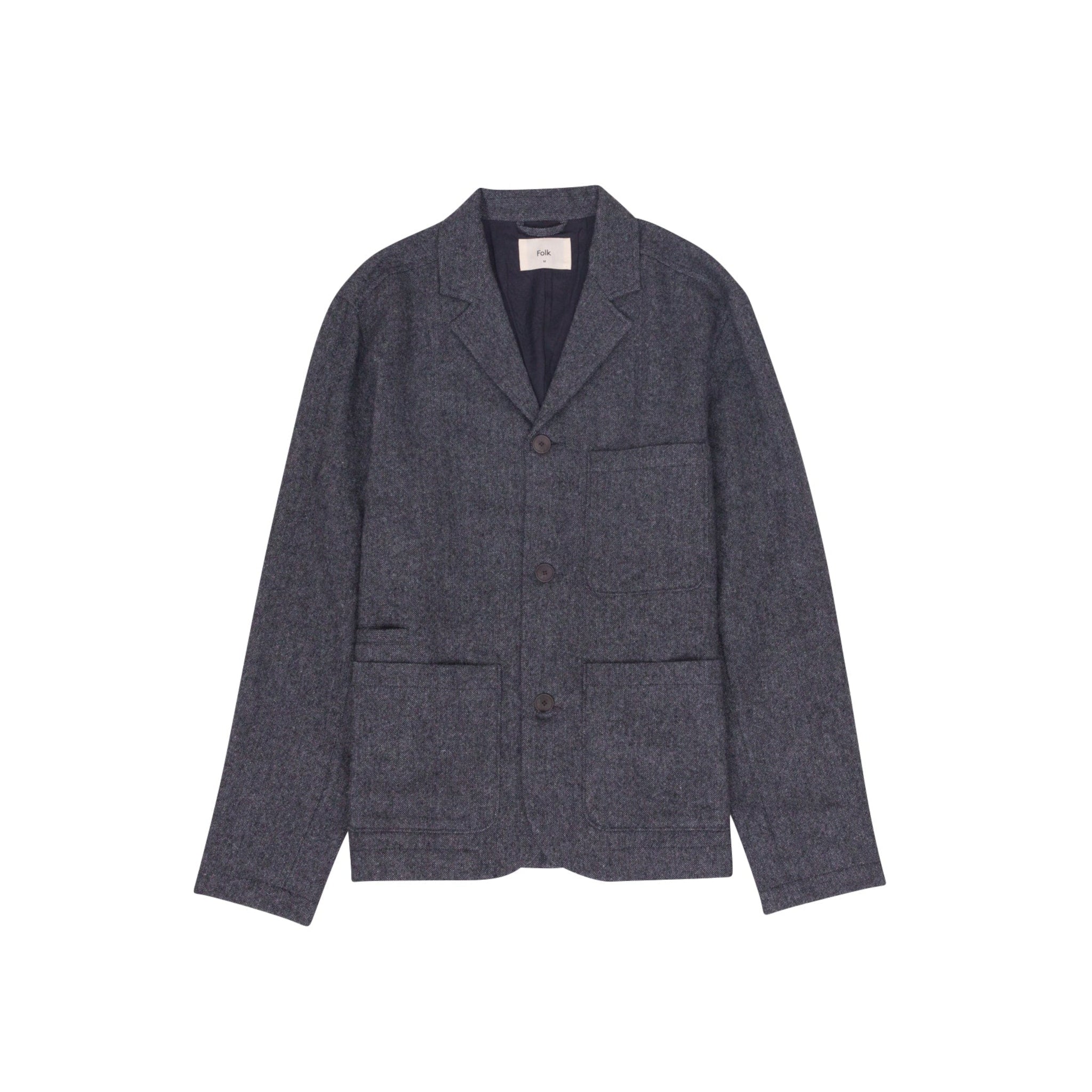 Wide Fit Blazer - Charcoal Wool Melange-Folk-W2 Store