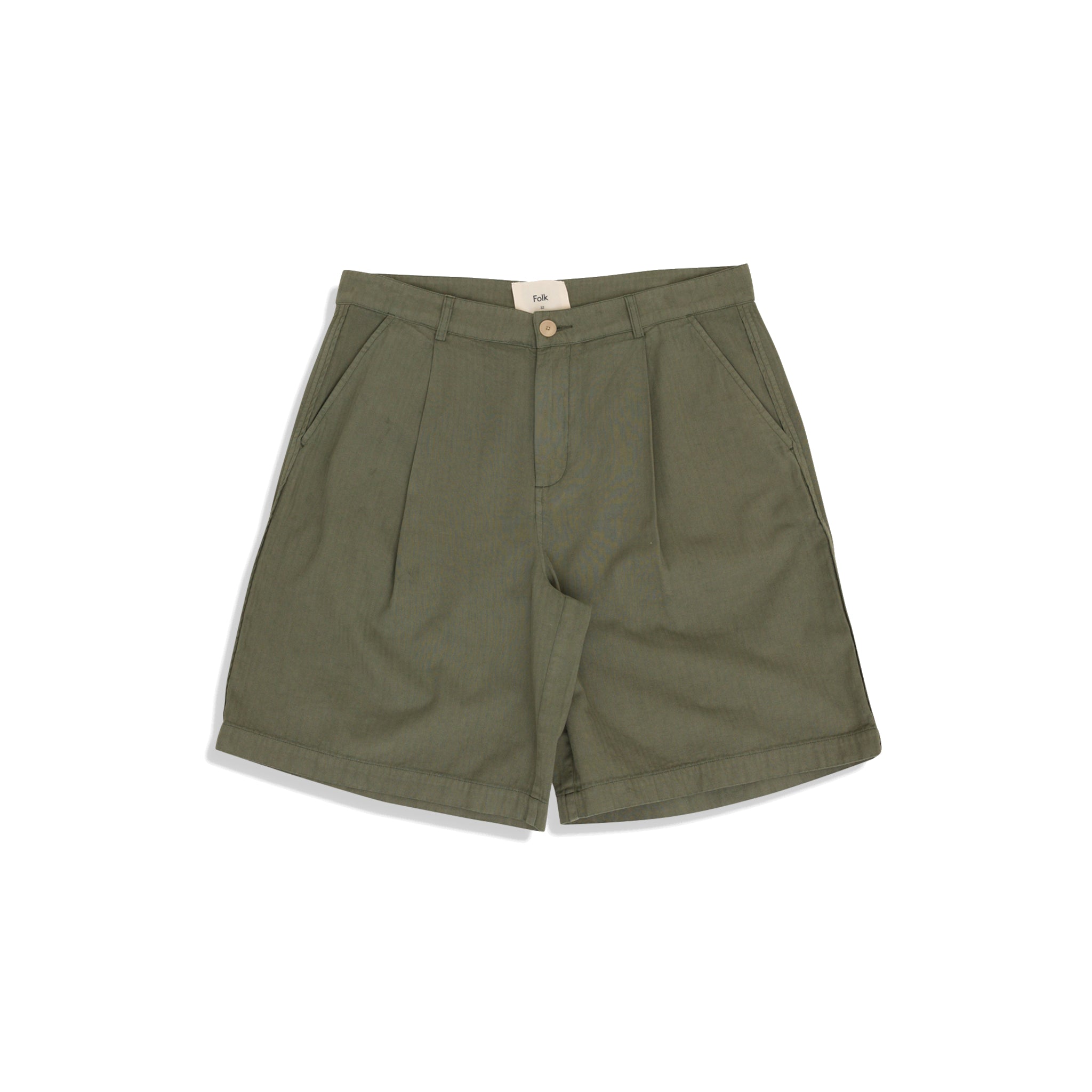 Wide Fit Short - Dark Sage Herringbone-Folk-W2 Store