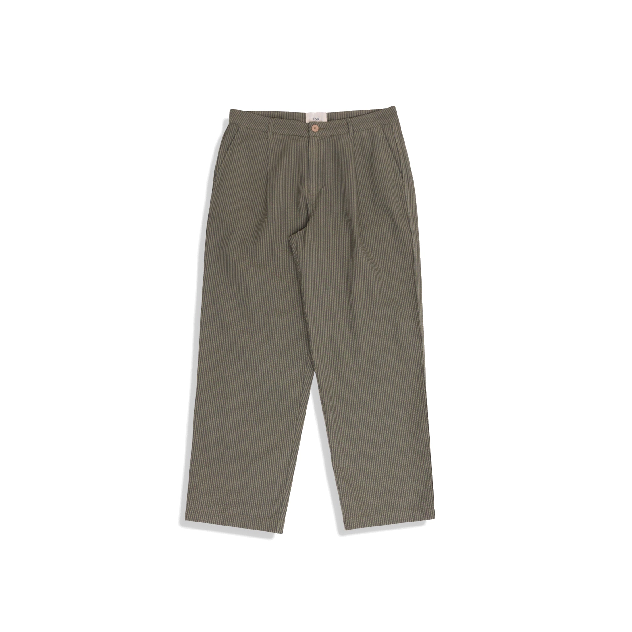 Wide Fit Trouser - Sage Overdyed Stripe-Folk-W2 Store